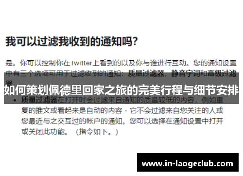 如何策划佩德里回家之旅的完美行程与细节安排