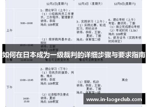 如何在日本成为一级裁判的详细步骤与要求指南